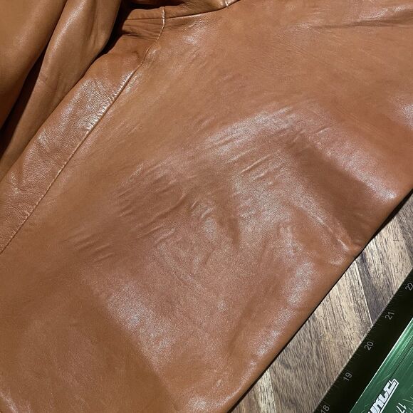 Cache Leather Pants Sz 8 Rock‎ Western Concert Party Camel Bootcut Y2K NOTE - Picture 9 of 10